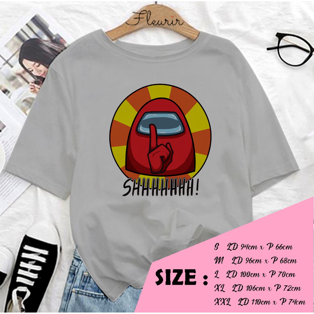 FLEURIR - KAOS US SHHHH LENGAN PENDEK TEE UNISEX WANITA PRIA