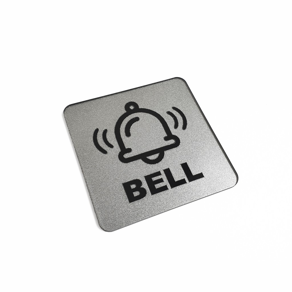 Sign Akrilik - BELL SILVER - Signage Bell Rumah /Bell Meja Bill Waiter