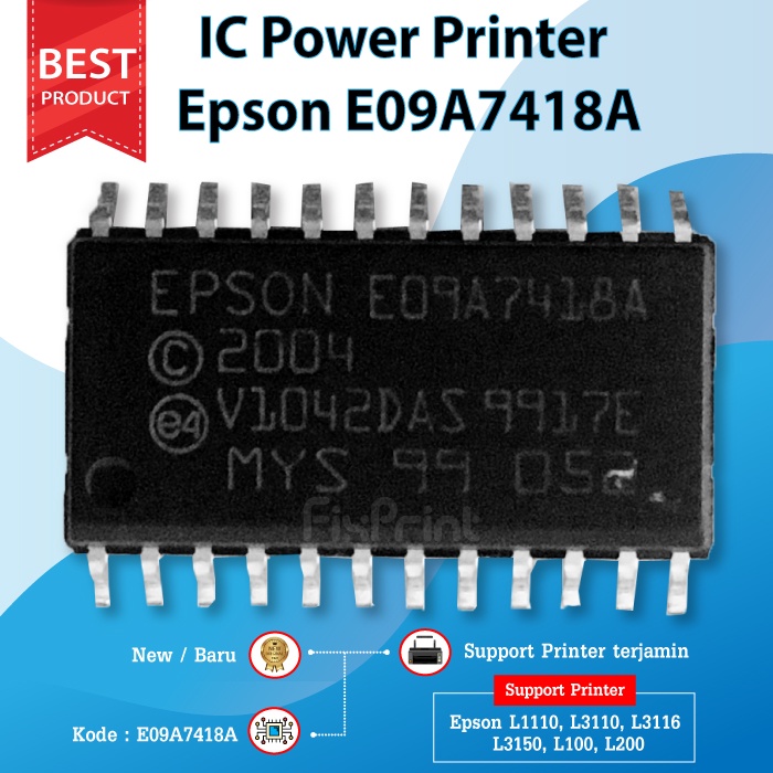 IC Power E09A7418A Printer Mati Total L1110 L1210 L1250 L1256 L3100 L3101 L3110 L3210 L3116 L3150 L3156 L3250 L3256 L5190 L5290 L5296