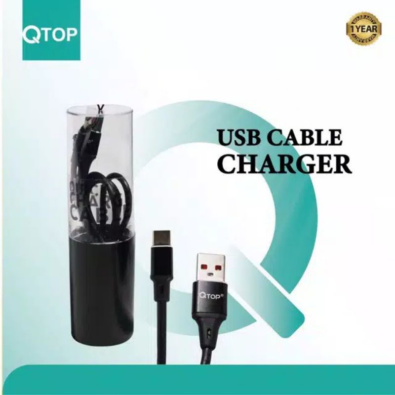 Kabel Data Qtop Botol Fast Charging 2A ORIGINAL USB Micro and USB Type C Support Samsung LG Sony ALL