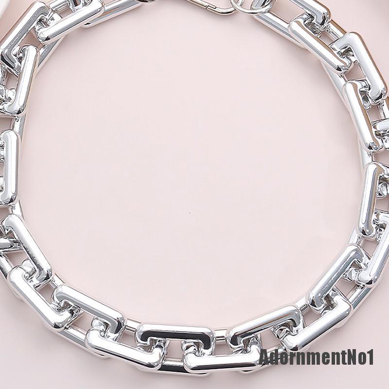 (Adornmentno1) Kalung Choker Rantai Tebal Gaya Punk Hip Hop Untuk Wanita