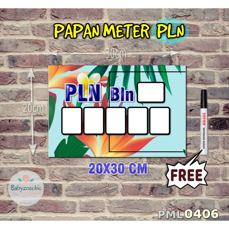 

Zoe Papan Meter Listrik PLN PAM motif Unik - Tropical 06