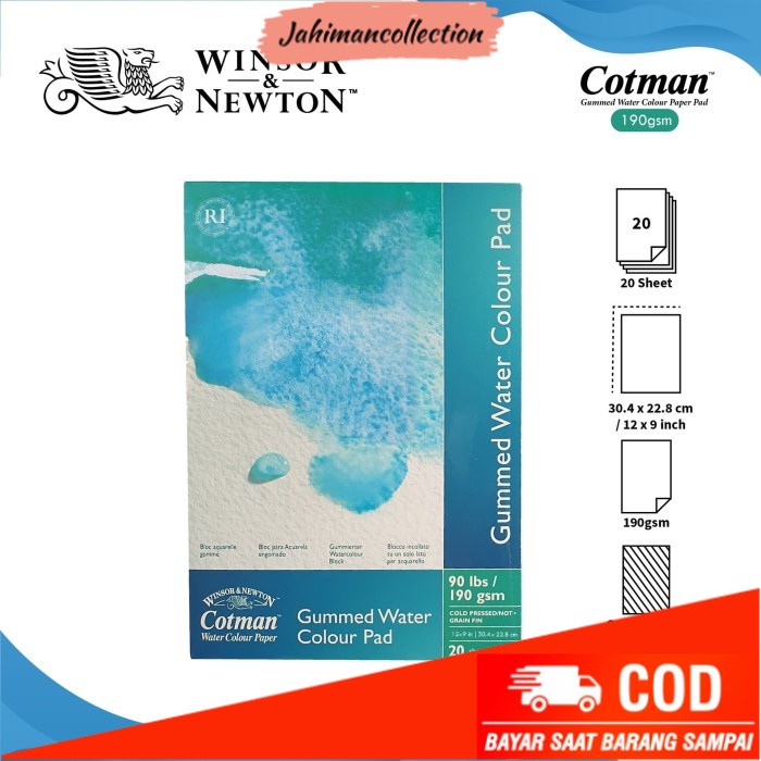 

✨ BISA COD ✨ Kertas Cat Air Cotman 12x9inch 190gsm Watercolor Pad