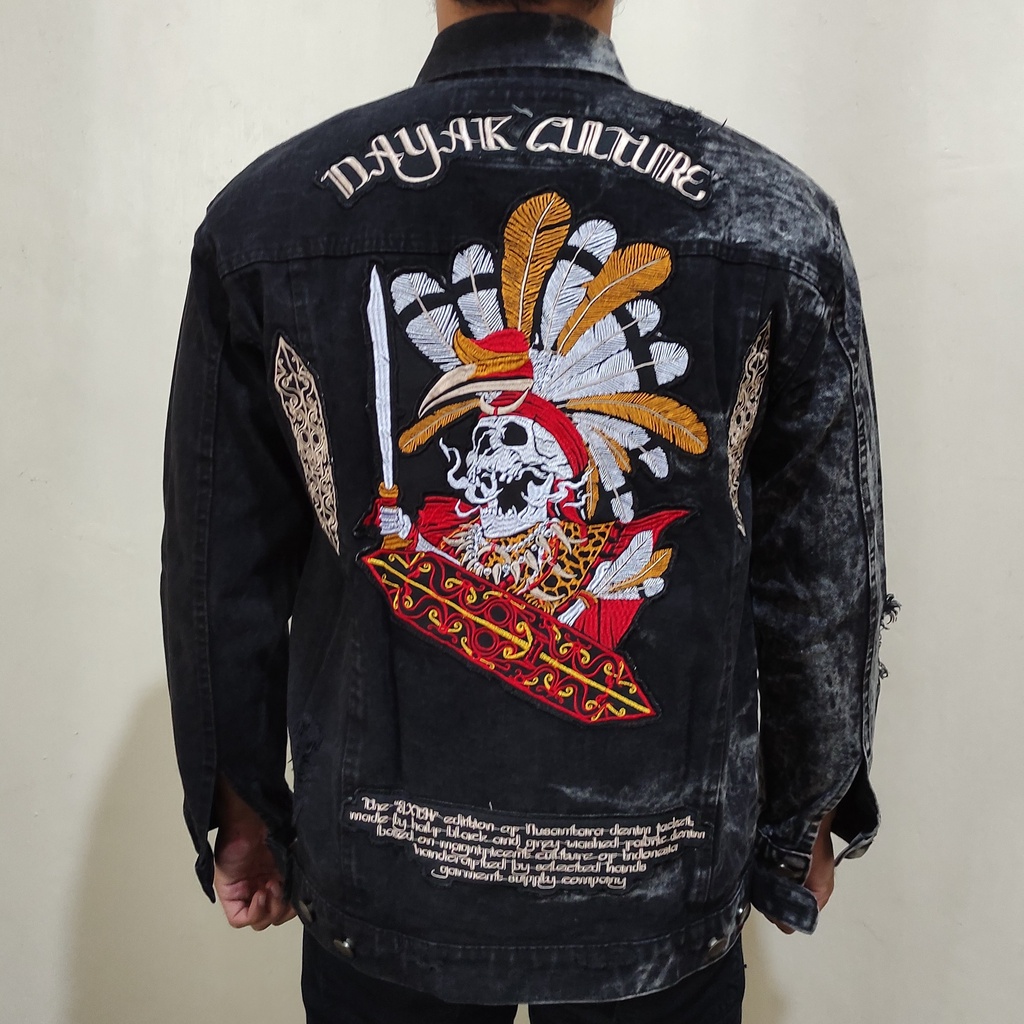 Jaket Denim DAYAK CULTURE by Memphis Origins size L