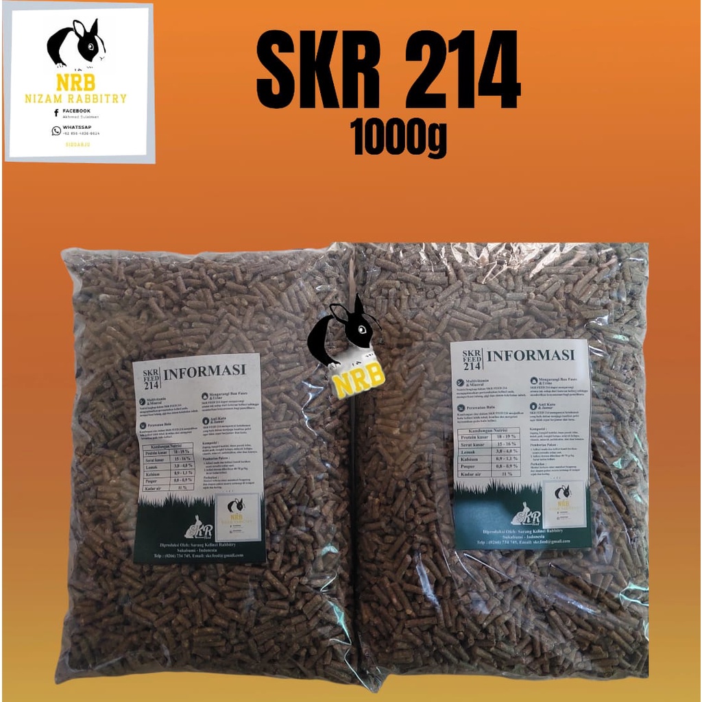 Pelet/Pakan Kelinci SKR 214 Repack 1 Kg