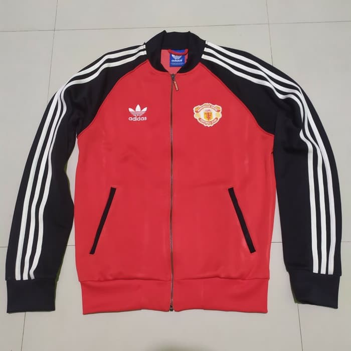 Jaket Manchester United Original Retro Vintage Adidas Tracktop