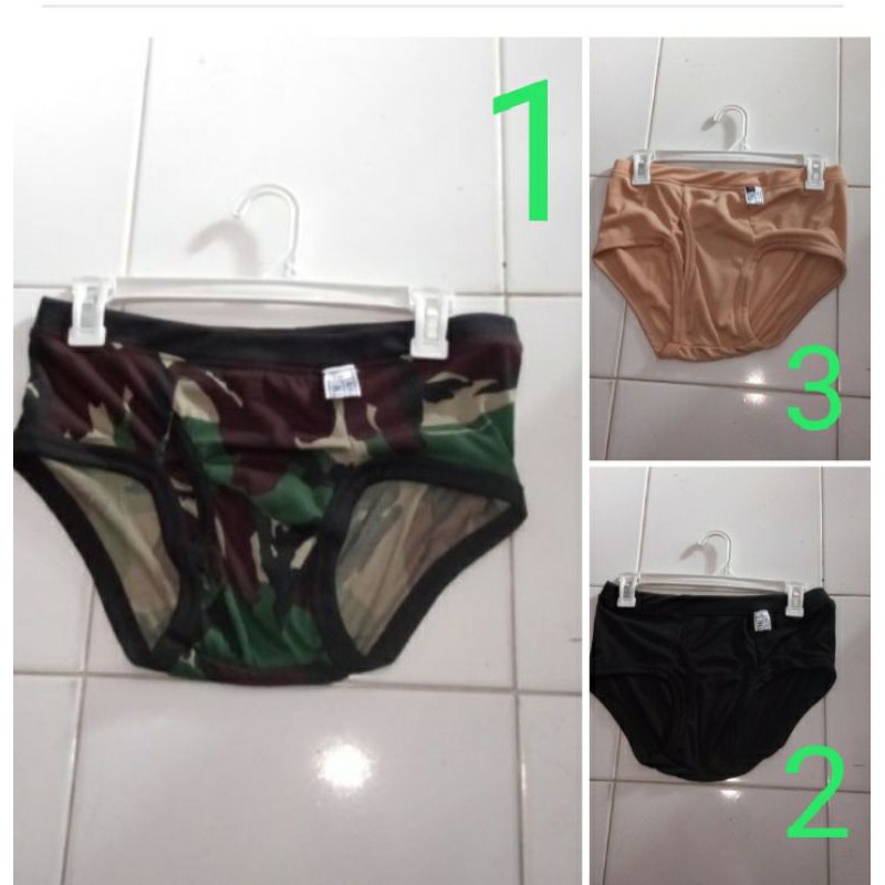 CELANA DALAM. HITAM. LORENG. KREM_CD LORENG TNI