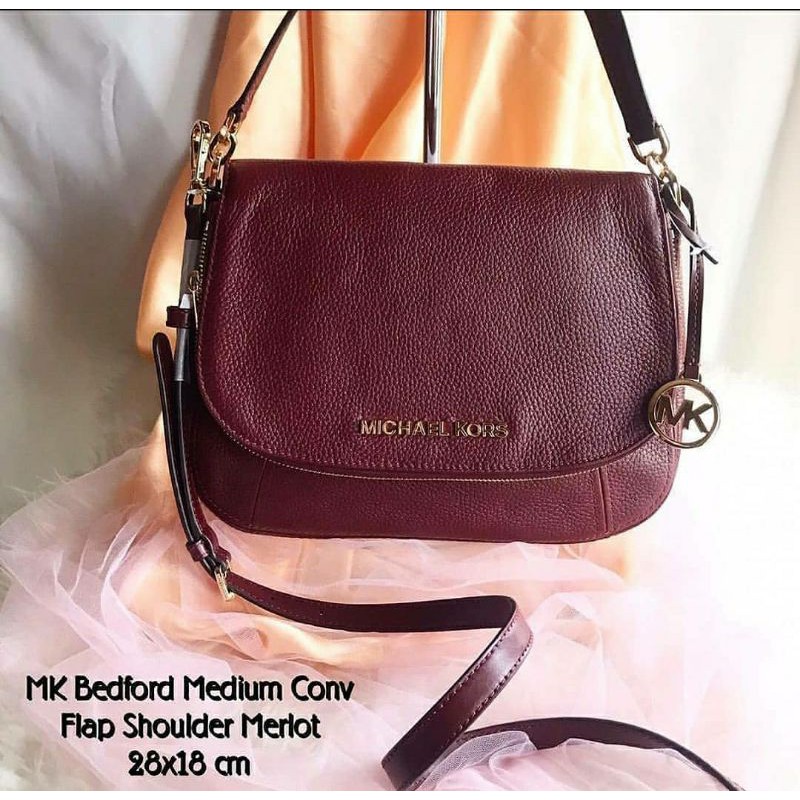 Michael kors BedFord Medium Conv Flap Shouder Merlot