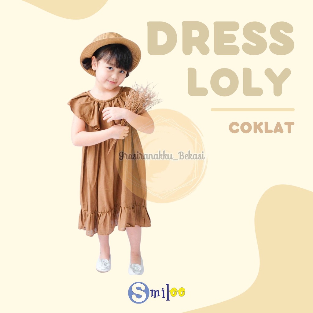 Dress Anak Smile Loly Warna Coklat 1-5Thn