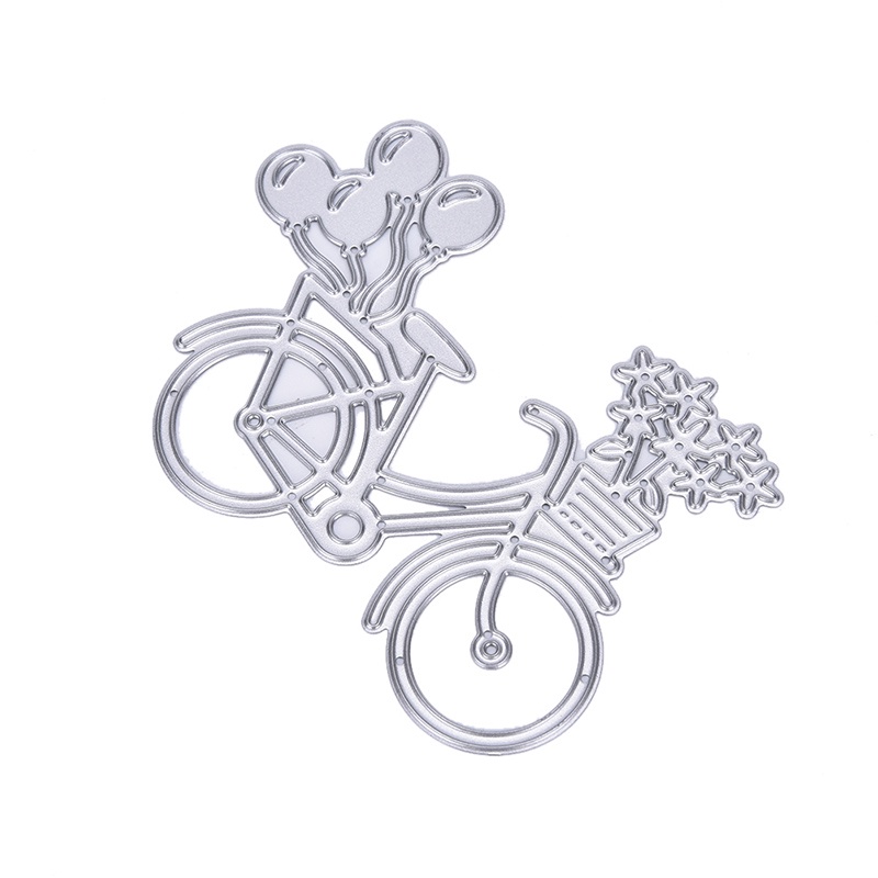Cetakan Stensil Cutting Dies Motif Sepeda Bahan Metal Untuk Scrapbook / Craft Diy