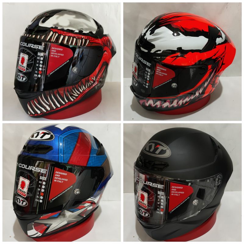 helm KYT TT course Marvel carnage / KYT TT course capten Amerika / TT course item doff / kyt ttc bla