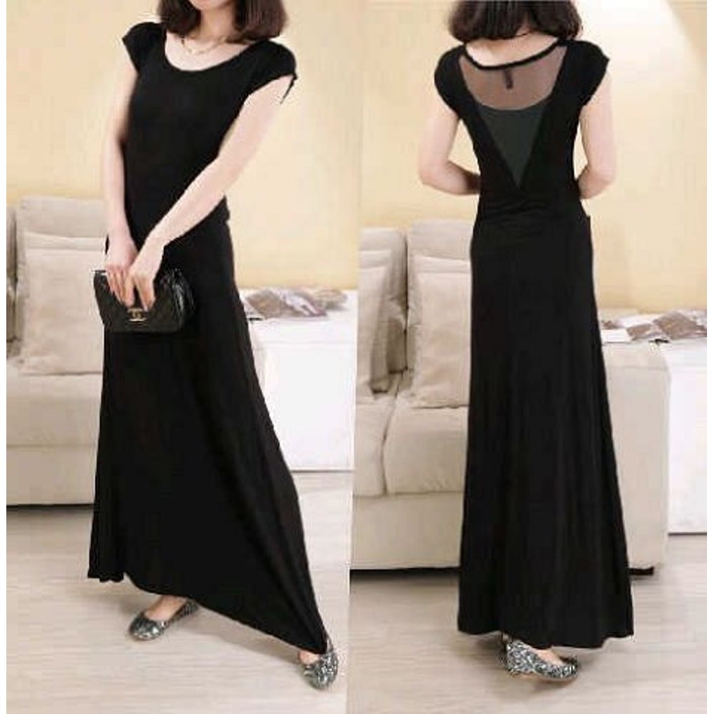 Jual  longdress v black 132 fit L   CC