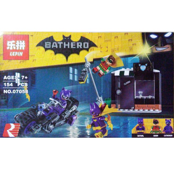 Brick Lepin 07058 Batman Movie Series Cat Woman Motorcyle Chase