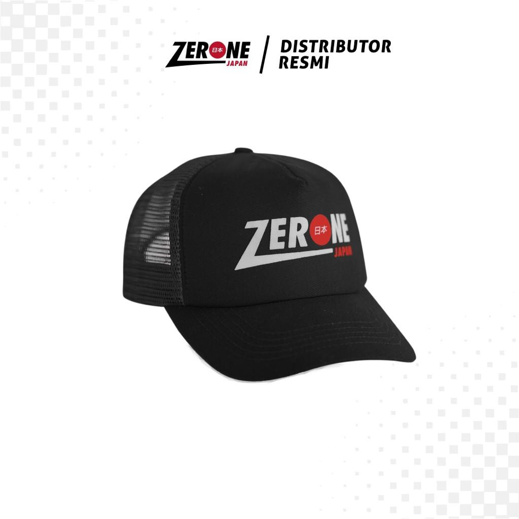 Topi Trucker Zerone Japan Topi Jaring Kekinian Warna Hitam dan Merah