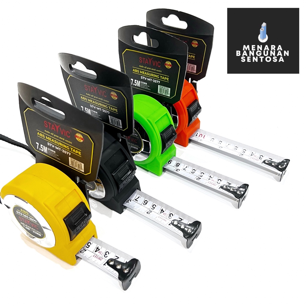 Meteran Stayvic ABS Warna 7.5m - Rol Meter Tukang 7.5 Meter - Measure Tape
