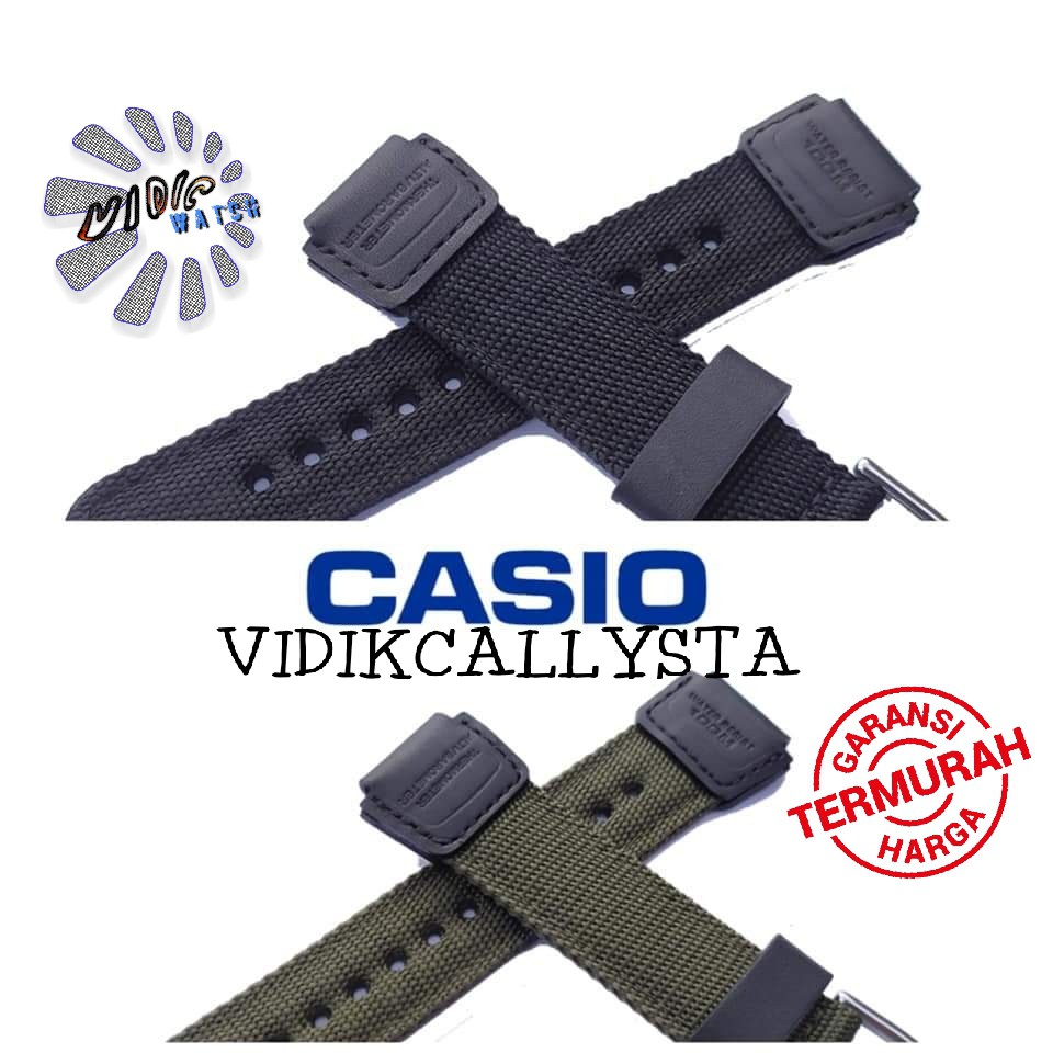 STRAP CANVAS NYLON CASIO AE 1000 1200 1300 1100 SGW 300 400 450 500 WS 200 210 ORIGINAL OEM