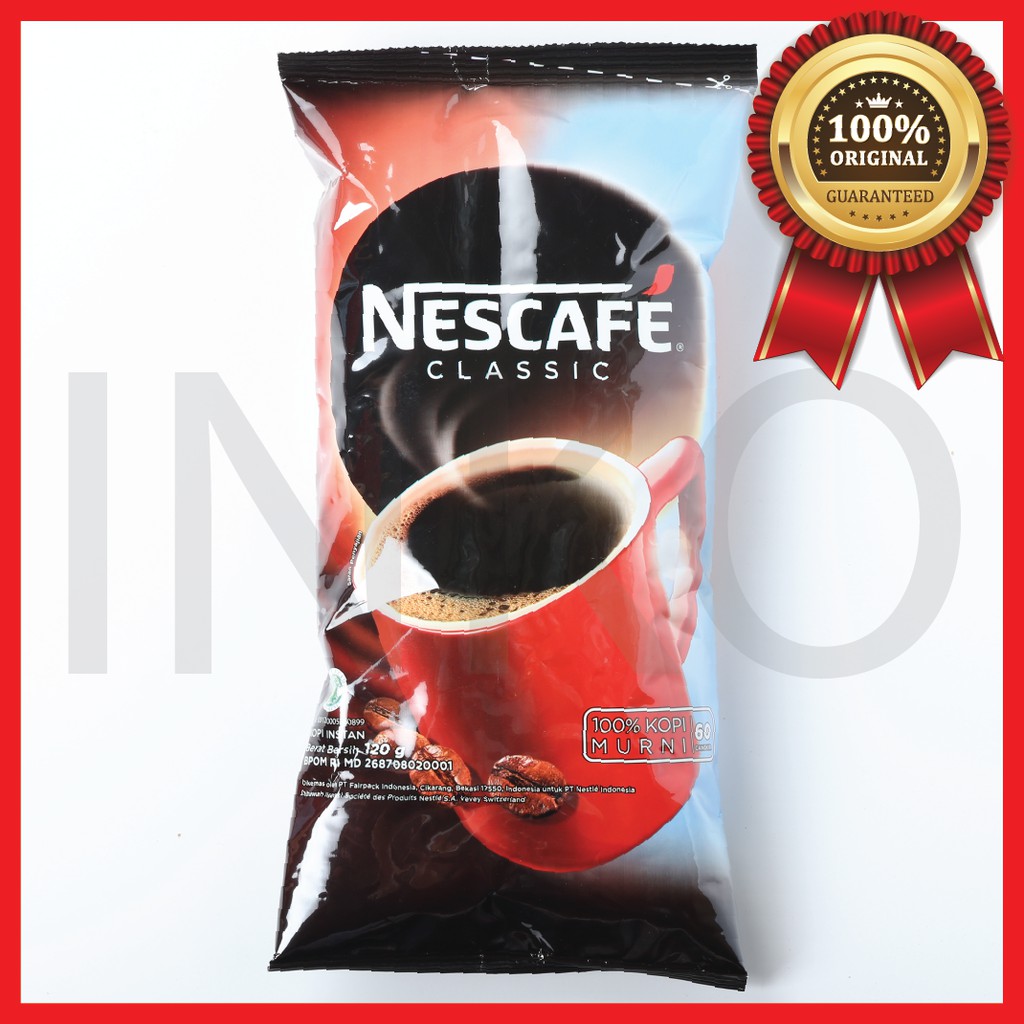 

NESCAFE CLASSIC KOPI MURNI 60 CANGKIR POUCH 120GR
