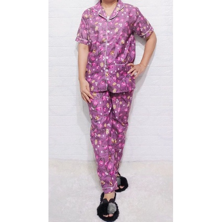 Baju Tidur Piyama Wanita Motif FloraL Kembang Pajamas Katun  / Baju Tidur setelan Wanita KATUN CP DEWASA Terbaru Bigsize Kekiniaan