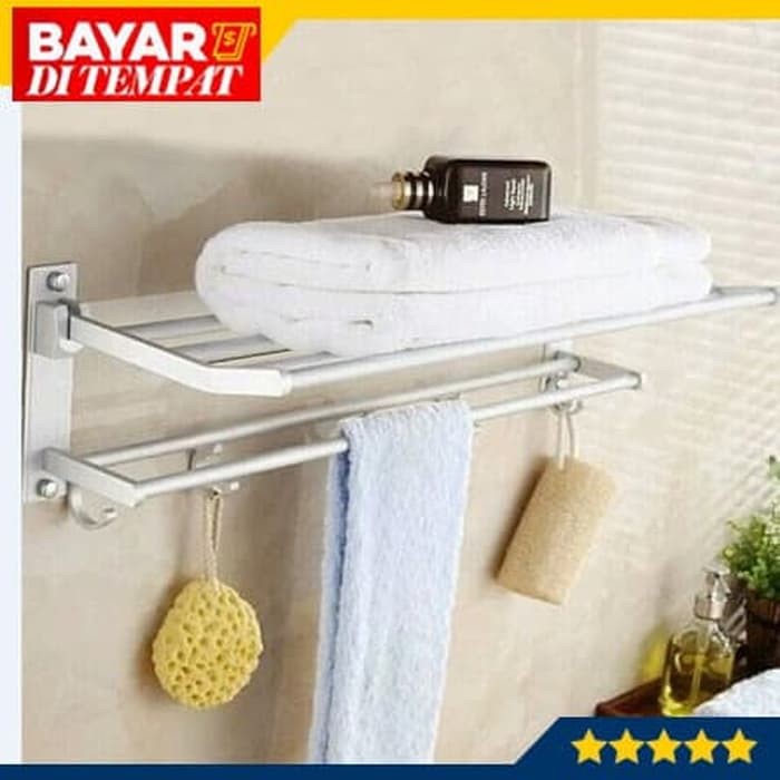 Rak Handuk Kamar Mandi ALUMINIUM Tempat Gantungan Baju Rak Handuk Kamar Mandi ALUMINIUM Tempat Gantungan Baju