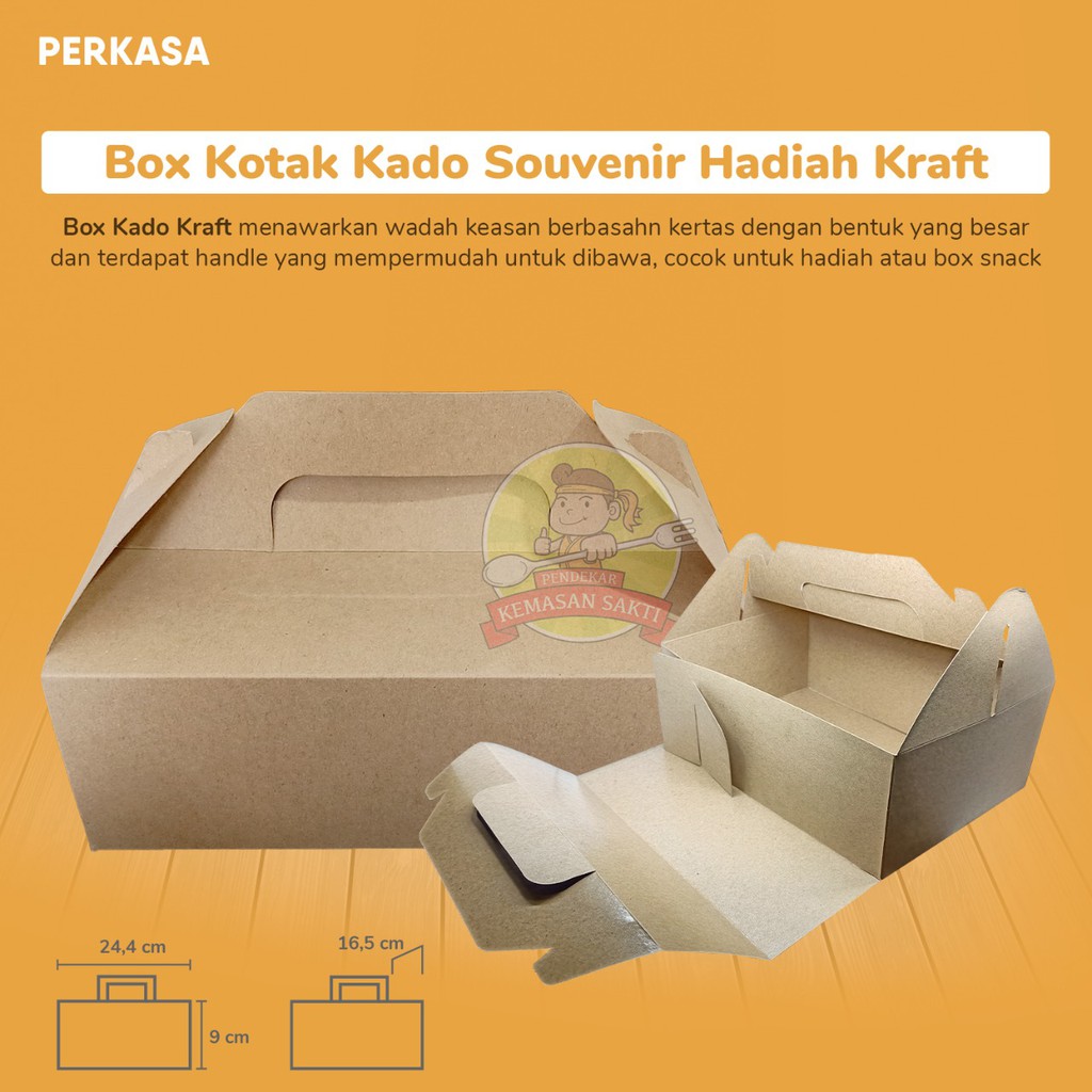 

Box Kotak Kado Souvenir Hadiah Kraft 24x9x16/Birthday Gift Box Paper/Kotak Hadiah Hampers (100pcs)