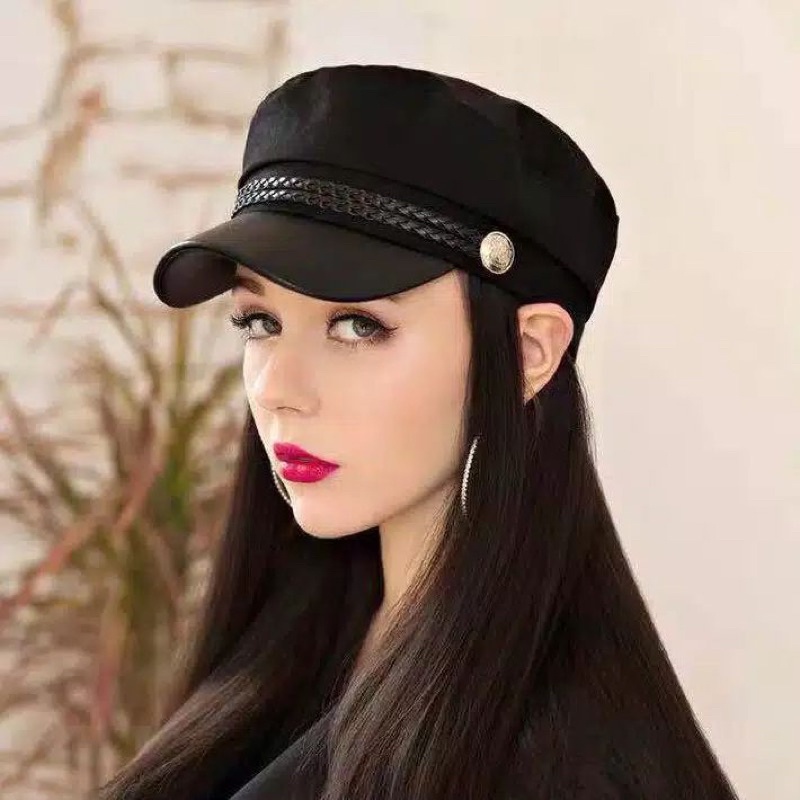 Ilhamriof Topi Wanita Cewek Korea Kekinian Fashion Model Police