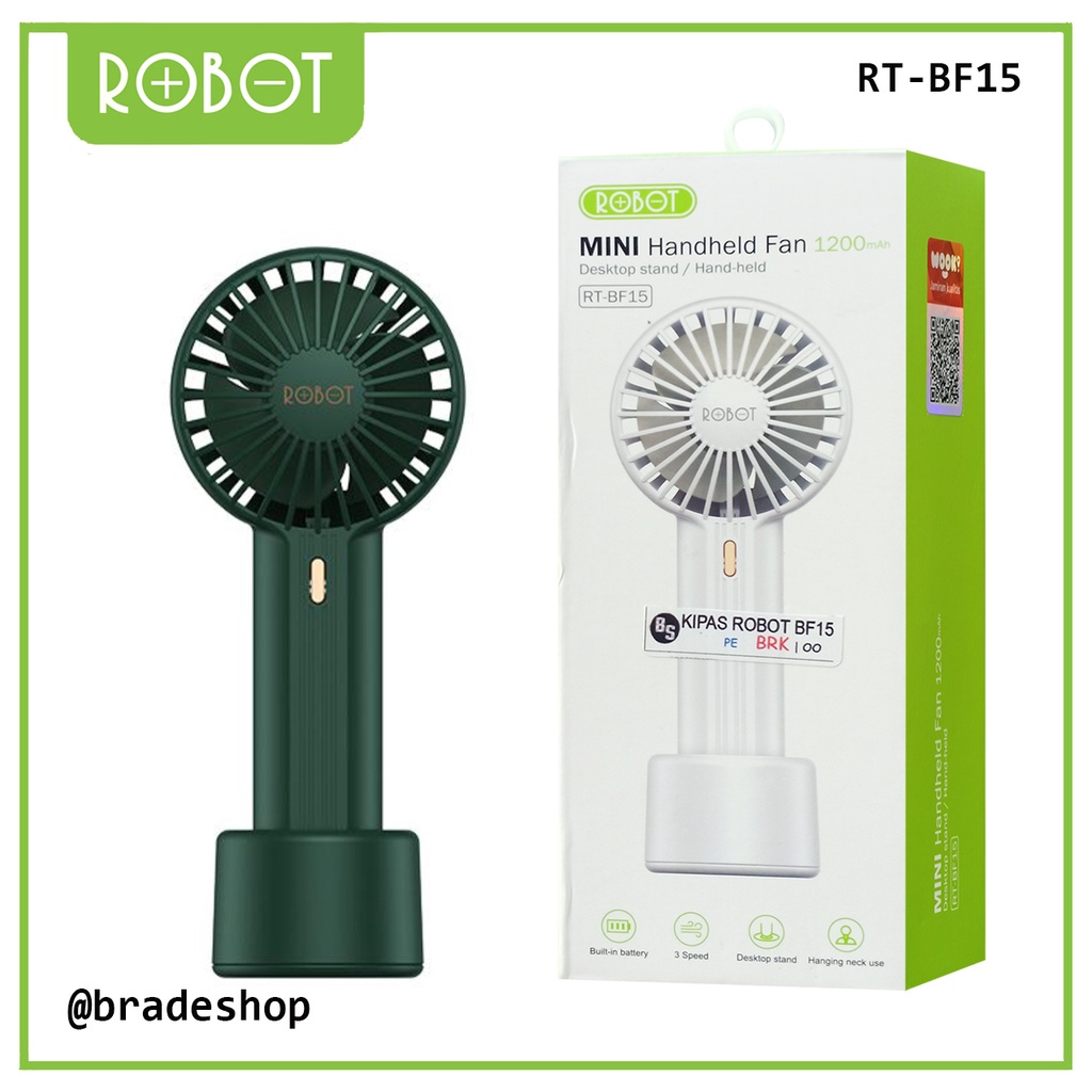 KIPAS ANGIN PORTABLE MULTIFUNGSI ROBOT RT-BF15 MINI FAN GARANSI