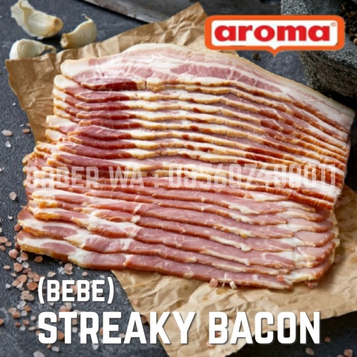 

Daging Asap - Bebe By Aroma Pork Streaky Bacon 1000Gr 1Kg Daging Babi Asap Non Halal