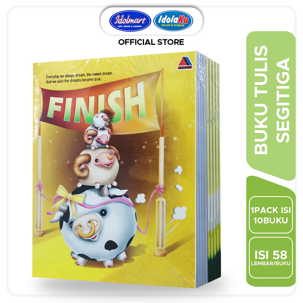 

IDOLMART Buku Tulis SEGITIGA isi 58 Lembar - 1 Pak isi 10 Buku - Tangerang