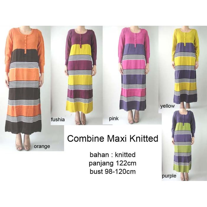Berkualitas Combine Maxi Knitted Dress
