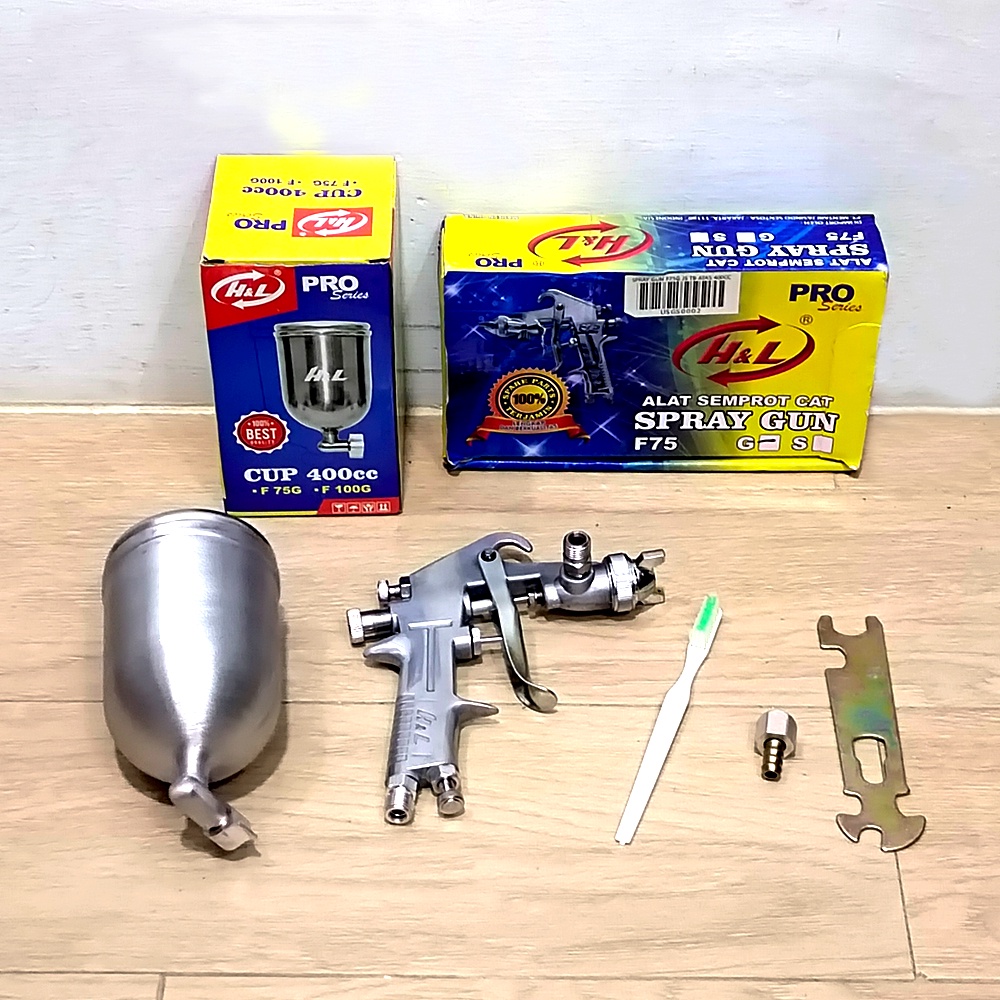 SPRAY GUN HNL F75 TABUNG ATS / SPRAYGUN F75 / SEMPROTAN CAT TABUNG ATAS