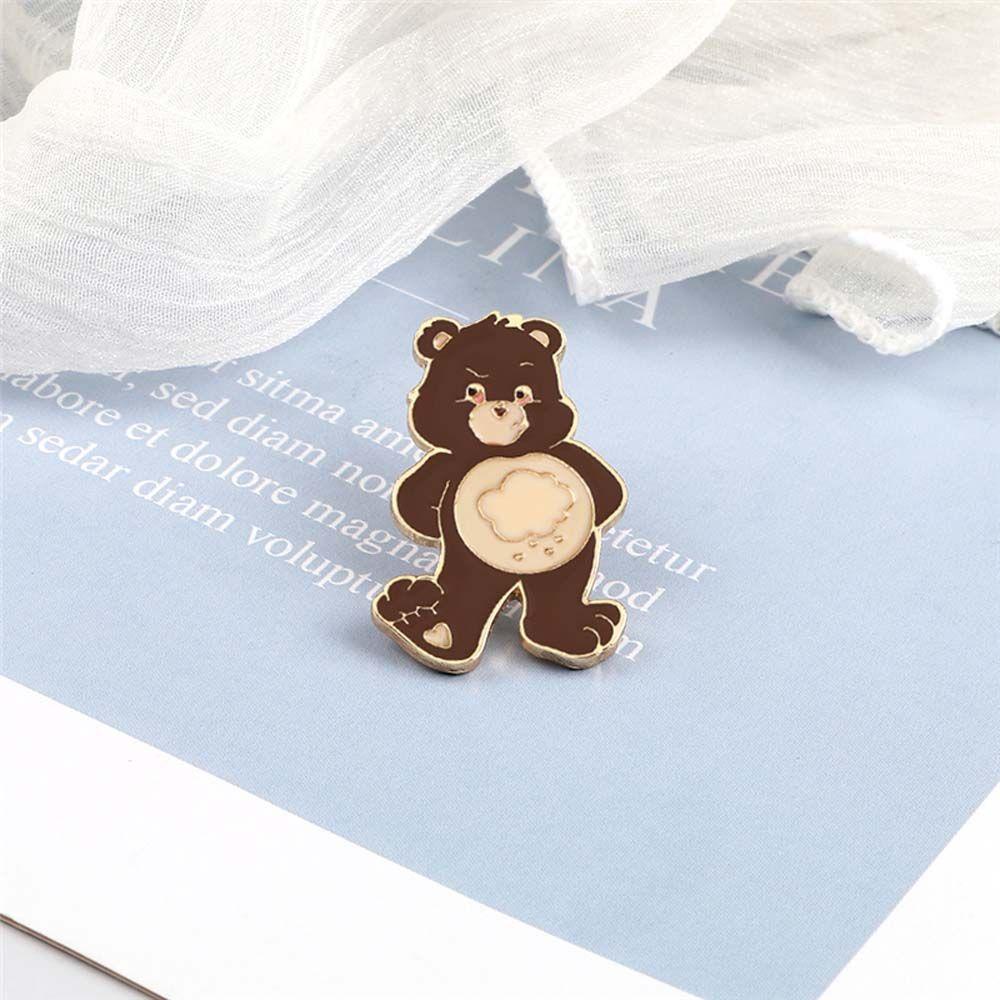 Mxbeauty Beruang Bros Hadiah Untuk Wanitapria Kartun Perhiasan Aksesoris Angry Brown Bear Travel Commemorative Lapel Pin Enamel Pin