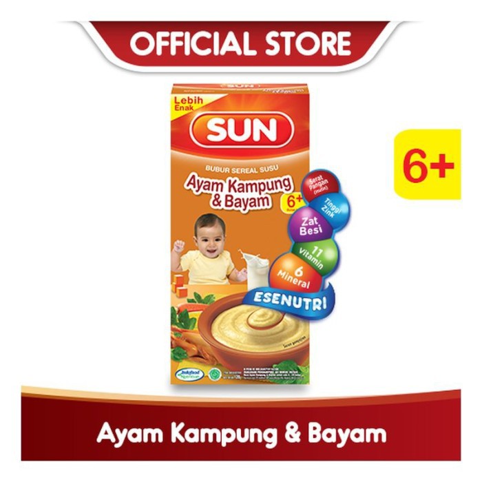 

Sun Bubur Sereal Susu Ayam Kampung & Bayam 120G