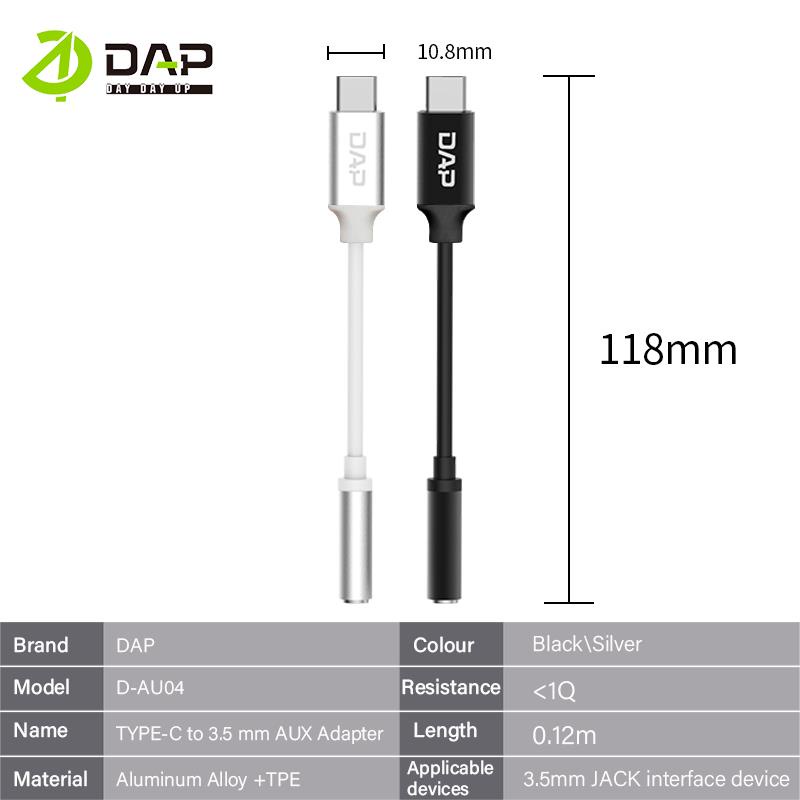 DAP D-AU04 Splitter Audio Type C to Female Jack 3.5mm Support Listen - Garansi 1 Tahun