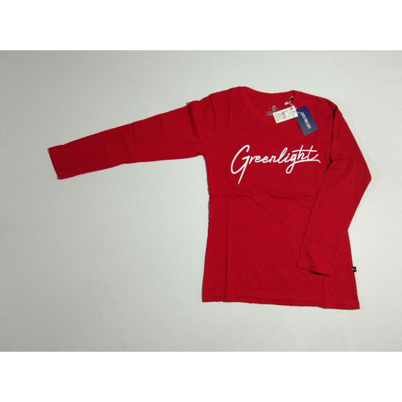Kaos wanita lengan panjang greenlight / sablon high density timbul