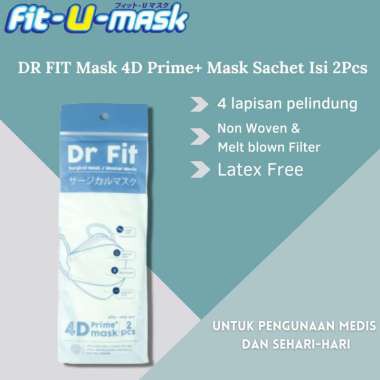 [ Free Handsanitizer ] Masker Dr Fit Prime + Masker 4D 4 Ply Earloop (20 Pcs)