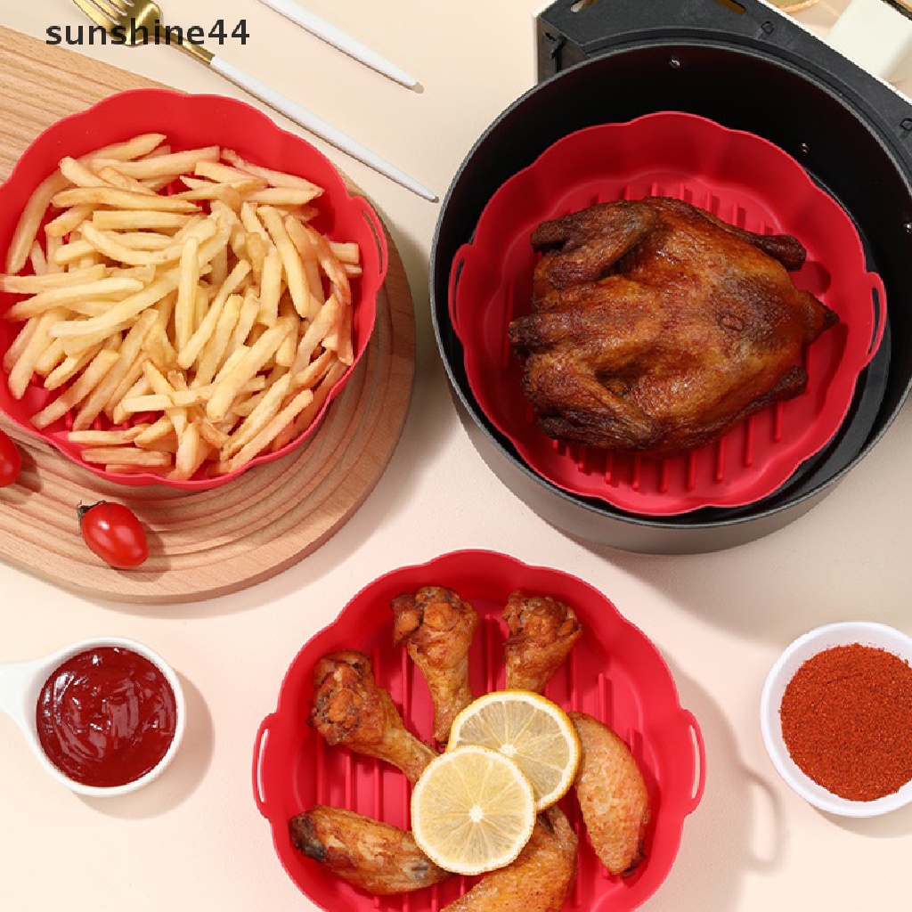 Sunshine 1PC Panci Air Fryer 6.5 &quot;Bahan Silikon Anti Lengket Dapat Dipakai Ulang