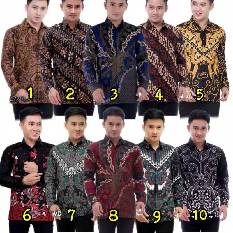 Kemeja batik lengan panjang size m l xl xxl