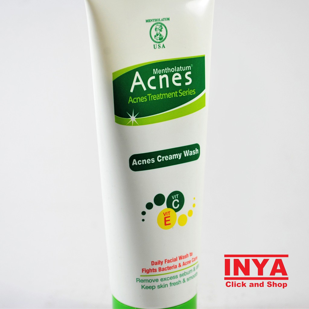 Sabun Muka Cair MENTHOLATUM USA ACNES CREAMY WASH 50gr - ACNES TREATMENT SERIES