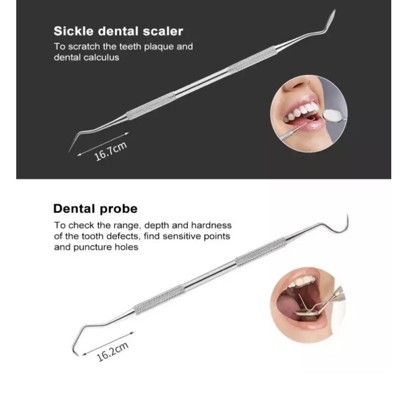 D5.2- Dental Alat dasar diagnostic kit  kaca mulut pinset sonde scaler scaller instrument