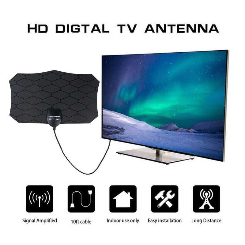 paket antena dinding dan penguat siyal tv Taffware Antena TV Digital DVB-T2 25dB with Amplifier - TFL-D140