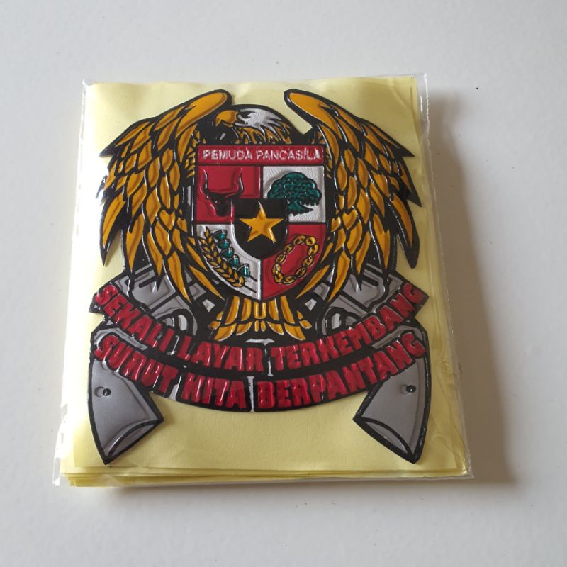 STICKER EMBOS LOGO GARUDA PP(PEMUDA PANCASILA)KUNING/STIKER TIMBUL LOGO PP