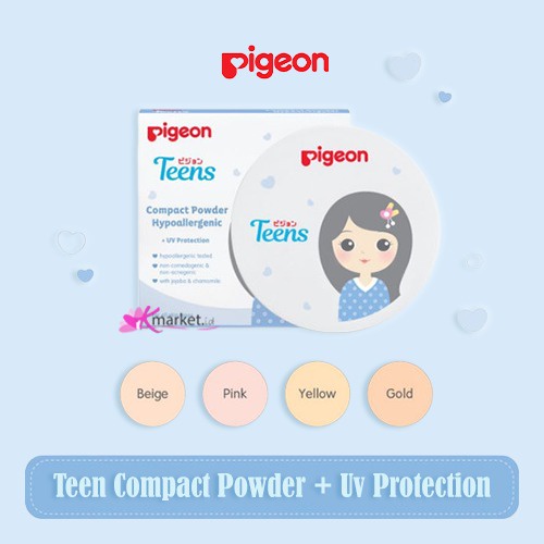 PIGEON teens Compact powder | two way cake | hypo squalane | face powder bedak make up makeup anak teen