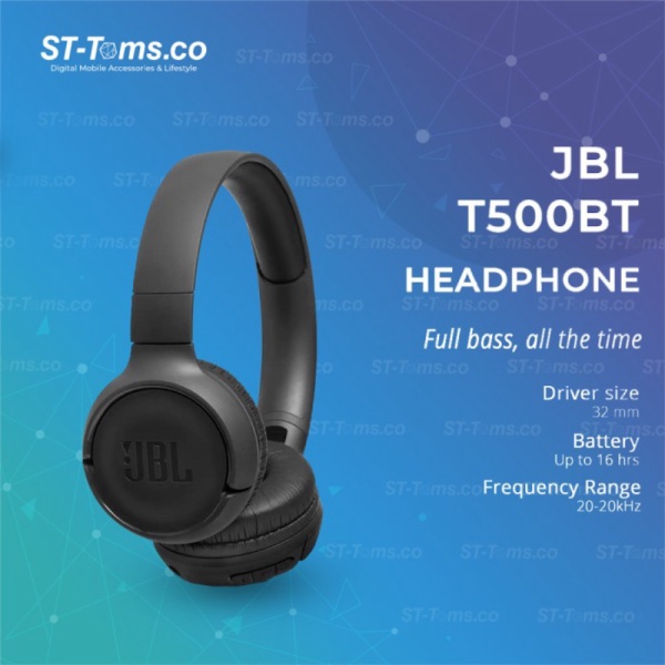 Promo JBL Tune T500BT  T 500 BT  T500 BT Bluetooth Headphone - Black Diskon
