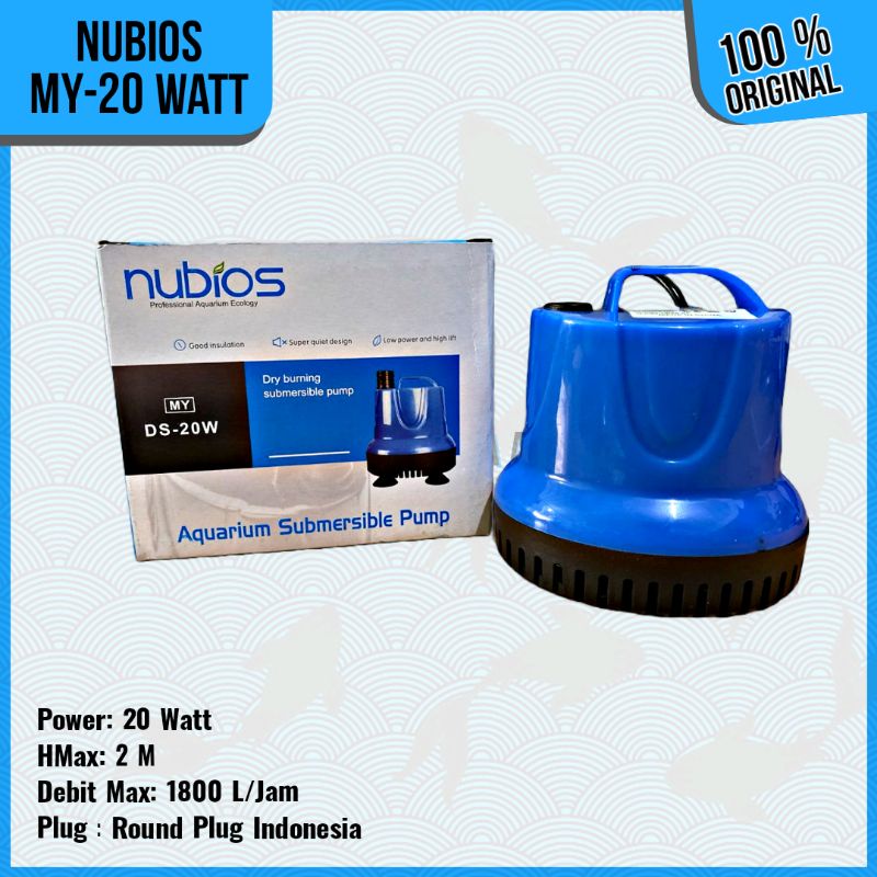 NUBIOS MY20 POMPA AIR CELUP AQUARIUM KOLAM MY 20 WATT