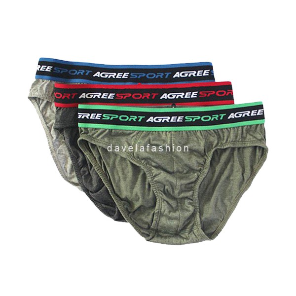 TOKO KL |  AGREE SPORT ART 2311 [ 3 pcs ] Celana Dalam Pria Mens Brief Underwear