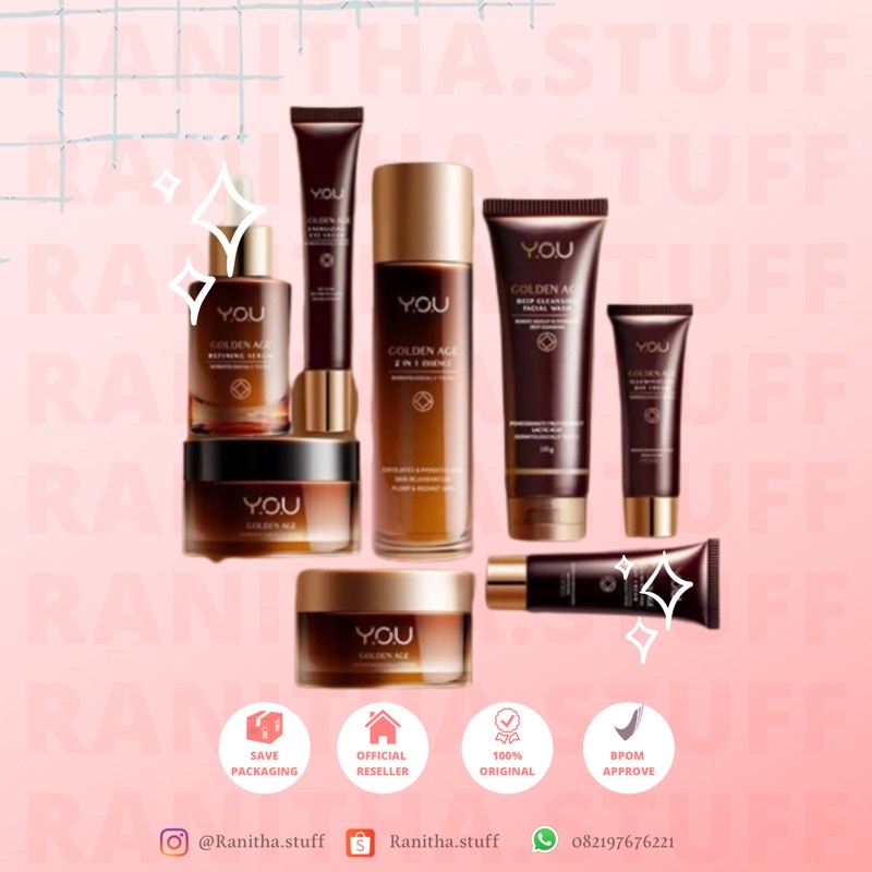YOU GOLDEN AGE ANTI AGING SKINCARE SERIES SERUM FACIAL WASH DAY NIGHT CREAM