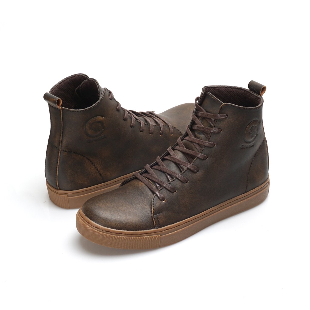 MAGNUS CAMEL (Kulit Asli) - Sepatu Boots Pria Kasual Kulit Klasik Vintage Sporty Casual Cowok - Boot Kulit