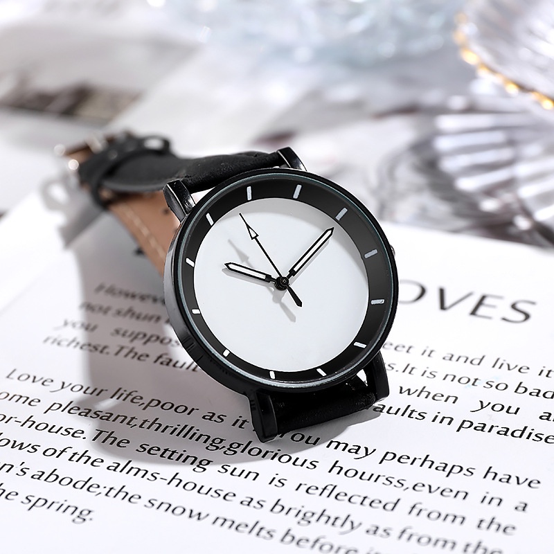 (BISA COD) Jam Tangan Quartz Strap PU Analog Casual Gaya Retro Cute Wanita Watch Korean Fashion