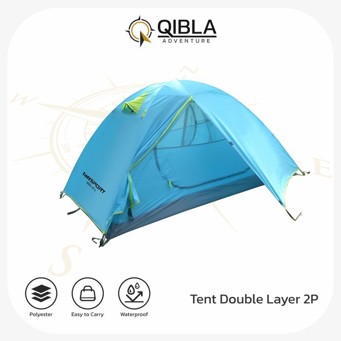 TENDA CAMPING KAPASITAS 2 ORANG DOBLE LAYER WATERPROOF