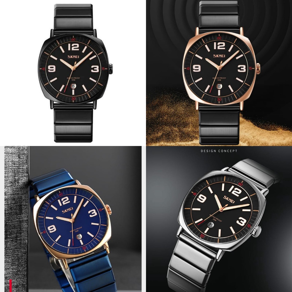PENGIRIMAN INSTANT - Jam tangan pria skmei 9280 rantai tanggal aktif original